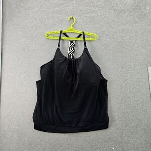 Cacique Women Swimwear 22 Black Tankini‎ Sleeveless